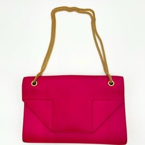 Yves Saint Laurent Pink Leather Gold Chain Shoulder Bag